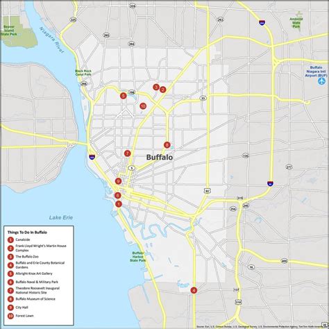 Map Of Downtown Buffalo Ny Buffalo NY Railfan Guide Downtown/Map 1