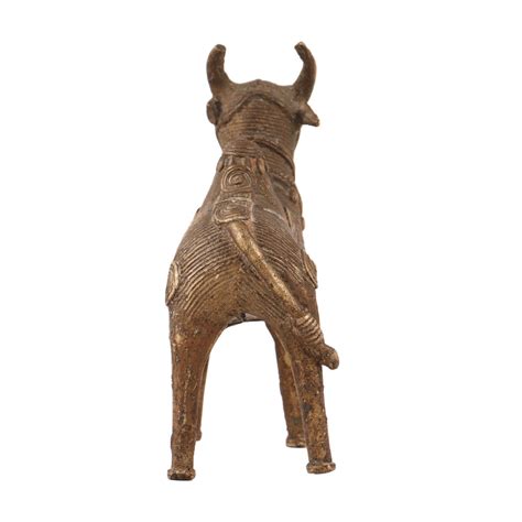 Indian Brass Nandi Statue in Tribal Art