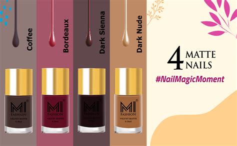 Buy MI FASHION Velvet Matte Nail Polish Packs Pigmented With High ...