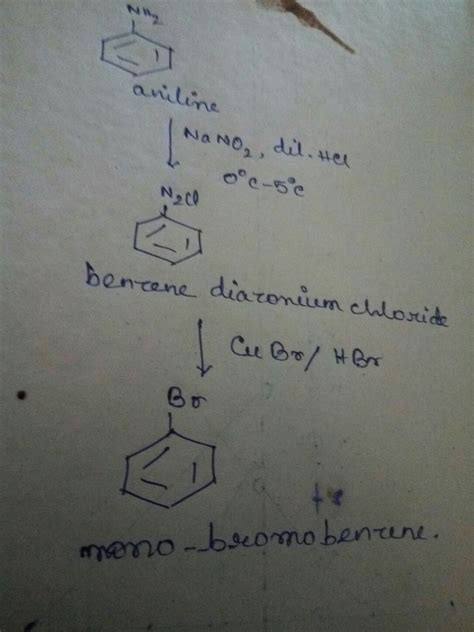 how to obtain monobromobenzene from aniline? - Brainly.in