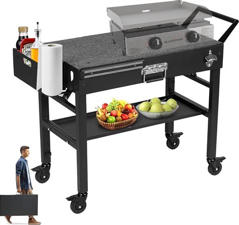 Amazon.com : Solim Outdoor Grill Table, Portable Outdoor Grill Cart ...