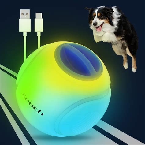 Light Up LED Dog Toy Balls Rechargeable, Bounce-Activated Durable Fetch ...