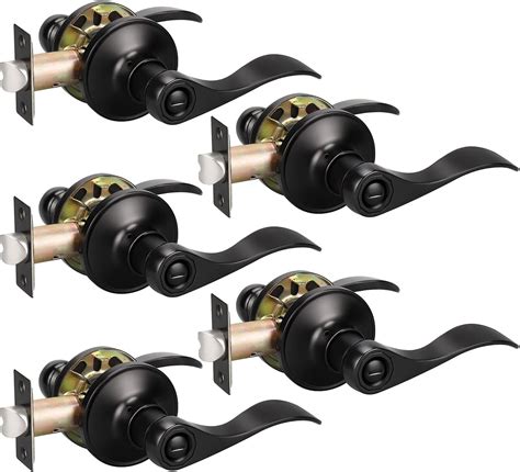 Buy KNOBWELL 5 Pack Keyless Privacy Door Lever Door Handle ...