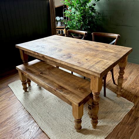 Sherwood 'Farmhouse' Dining Table - Turned Legs, Waxed or Painted ...