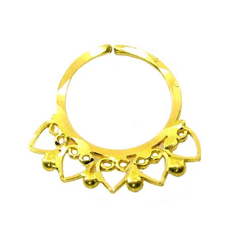 Luxurious Piercing Septum Nose Hoop Ring Real 22k Yellow Gold – Karizma ...