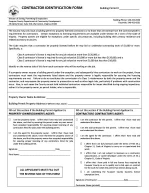 Contractor Identification Form - Blank Fillable Template | Fill Out ...