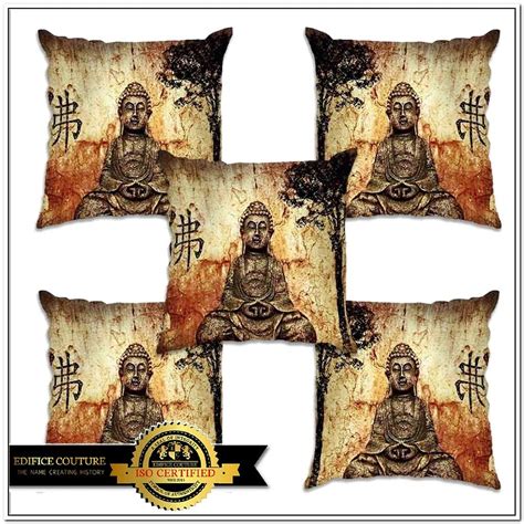 Buy Edifice Couture Jute Cushion Covers - 16 X 16 in, Gold, Pack of 5 ...