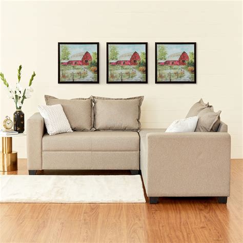 Buy Helios Ciro Fabric 4-Seater Corner Sofa - Beige from Helios by Home ...