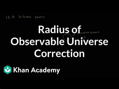 Radius of observable universe (correction) Video Lecture - Self Help ...