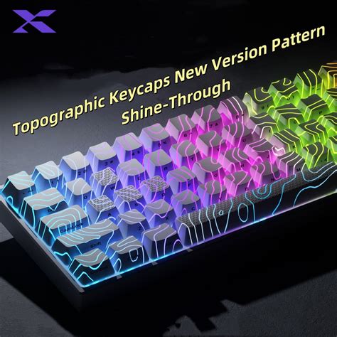 ☺XVX Topographic Keycaps New Version Pattern Shine-Through OEM Profile IMD-Tech Keycap Set Side ...
