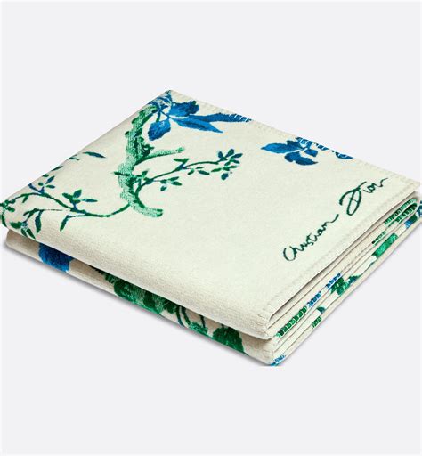 Blanket White Wool and Cashmere Jacquard with Leaf Motif | DIOR