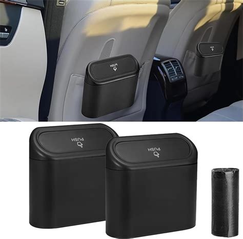 Amazon.com: Mini Car Trash Can With Lid, Small Automotive Dustbin Garbage Container, Waterproof ...