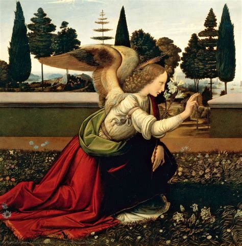 The Annunciation. Detail, 1475 by Leonardo Da Vinci (1452-1519, Italy ...