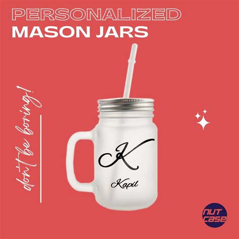 Nutcase Personalized Mason Jars Customized Glasses Tumbler Monogram
