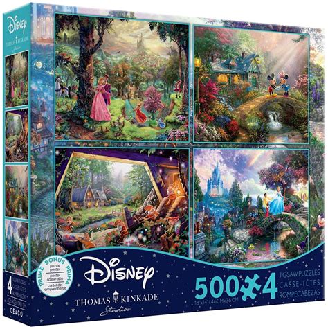 Ceaco Thomas Kinkade - The Disney Collection 4 in 1 Multi-Pack 500 Pie ...
