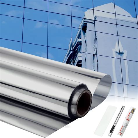 Amazon.com: Pushglossy 36 Inchx26 Ft One Way Window Tint Film Privacy Daytime Reflective Mirror ...