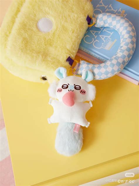 ChiiKawa X Miniso | Momonga Bite The Heart Mini Plush Doll Keychain ...