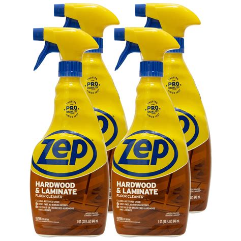Zep Hardwood and Laminate Floor Cleaner, 32 oz Case of 4, Fast-Drying ...