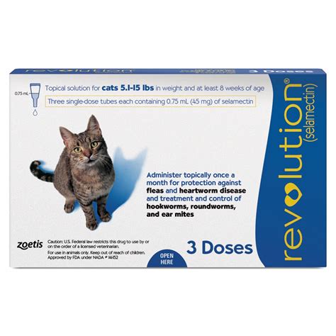 Zoetis : Revolution 45 mg Selamectin for Cats (5.1–15 lbs) – 3 Doses ...