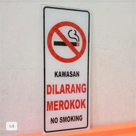 Jual SIGN AKRILIK K3 RAMBU SAFETY KAWASAN DILARANG MEROKOK UKURAN ...