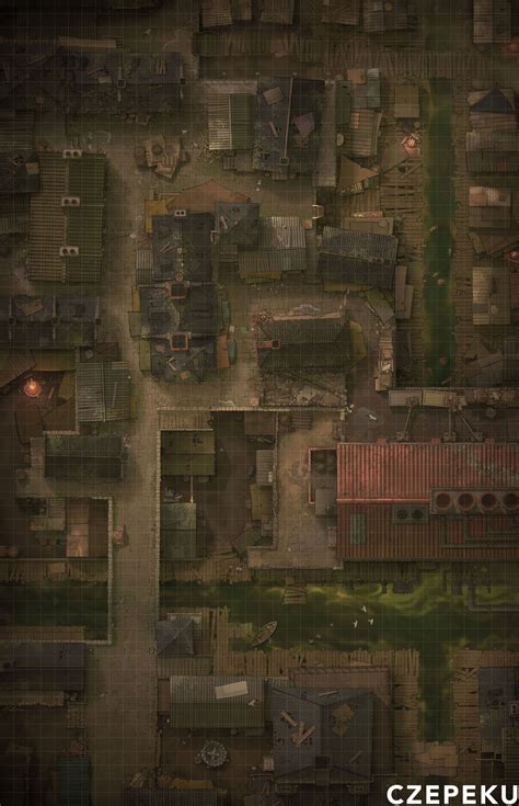 [38x59] Slum District - Thick Smog - A Czepeku Battlemap [battlemap ...