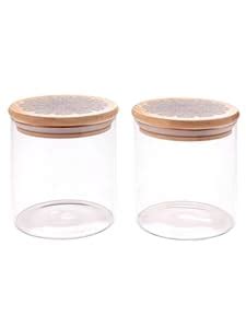 Buy UMAI Borosilicate Glass Jar with Printed Bamboo Lid|Kitchen ...