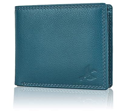 Buy HORNBULL Men's Stella Aqua Blue Leather Wallet | Branded Leather ...