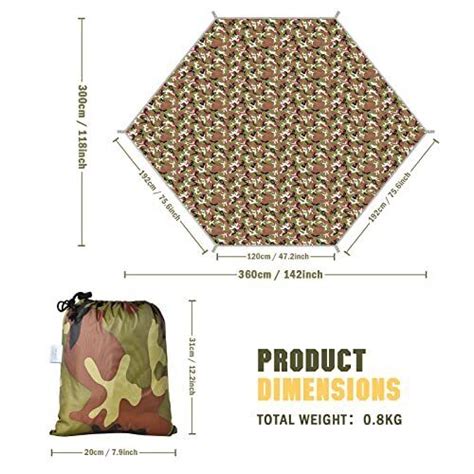 Eluteng leve Camping Lona 12x10ft Grande Rede Rain | Ubuy India