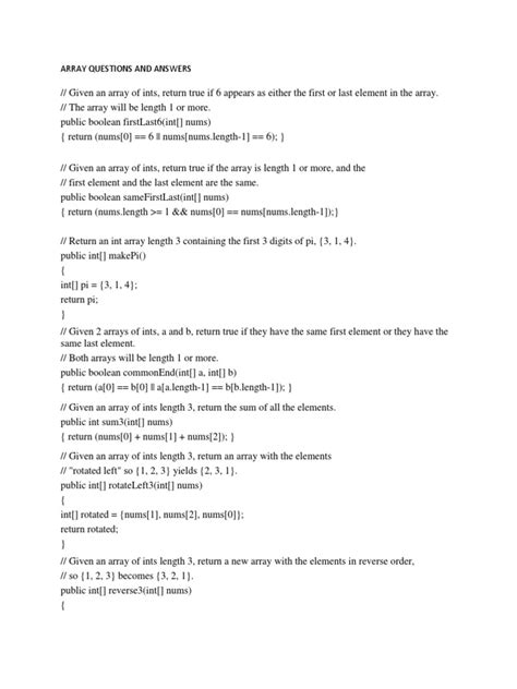 Image result for Array Questions