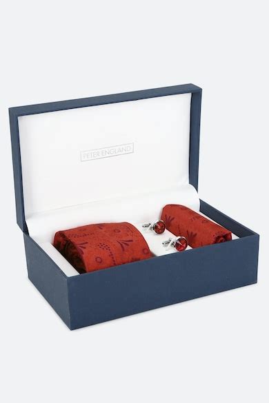Buy Men Maroon Print Tie Pocket Square And Cufflink Online - 792413 ...
