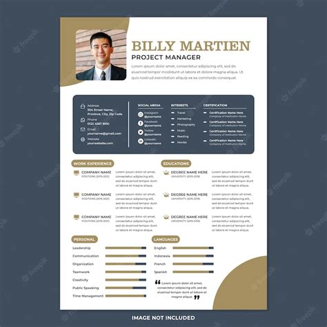 Professional cv resume print template in modern design style | Premium ...