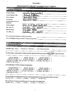 Fillable Online Perchloroethylene Dry Cleaning Facility Survey Fax ...