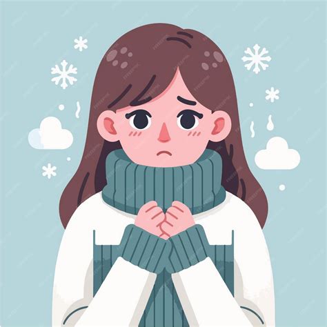 Premium Vector | Vector illustration of people feel cold in flat design ...