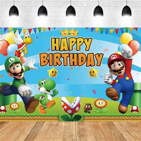 Buy Mario Backdrop Mario Party Decorations Mario Birthday Banner ...