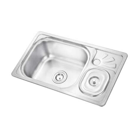 Cera Brady 680x400mm Satin Single bowl sink with drain board and waste ...