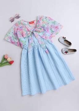 Shop Online Girls Blue Floral Print Causal Dress with Jacket at ₹944