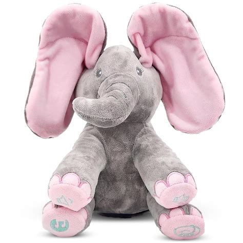 Buy SHRI TOYS Peek-a-Boo Elephant Stuff Toy Musical Soft Plush Animal ...