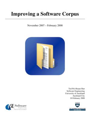 Fillable Online cs auckland ac Improving a Software Corpus - Department ...