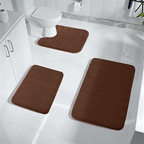 Buy Home Brilliant Memory Foam 3 Pieces Bathroom Rugs Set - Thick Soft ...