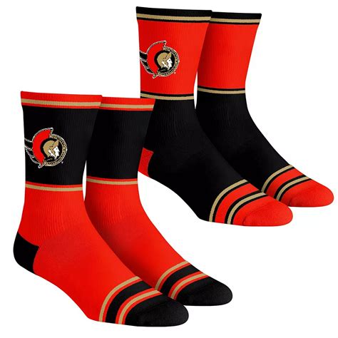 Unisex Rock Em Socks Ottawa Senators 2-Pack Color Block Crew Socks Set