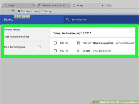 Image result for Open Browsing History