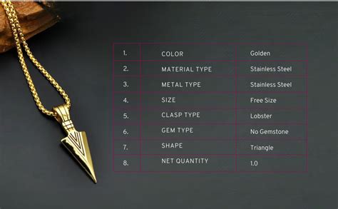 Buy Anisa Majestic Elegance: Golden Arrow Men's Triangle Chain - A ...