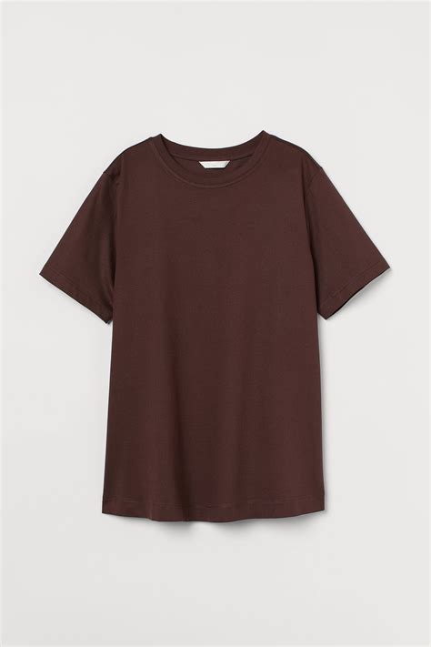 MAMA Cotton T-shirt - Dark brown - Ladies | H&M IN