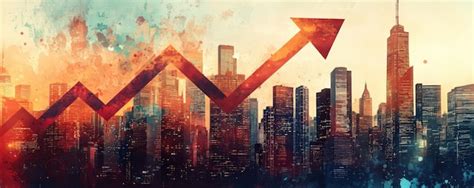 Abstract city skyline with growth arrow | Premium AI-generated image