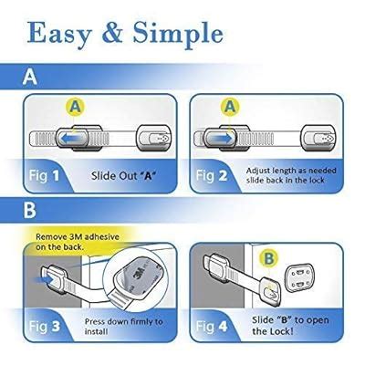 Buy Child Safety Strap Locks (4 Pack) for Fridge, Cabinets, Drawers ...