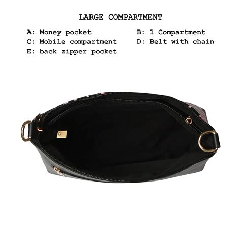 Black Floral Printed Structured Sling Bag