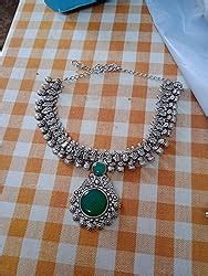 Yellow Chimes Oxidized Silver Kolhapuri Necklace Set with Jhumka ...