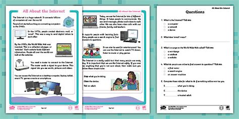Year 2 All About the Internet Non-Fiction Reading Comprehension