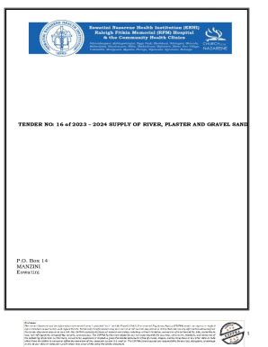 Fillable Online Supply Of River, Plaster And Gravel Sand - Eswatini ...