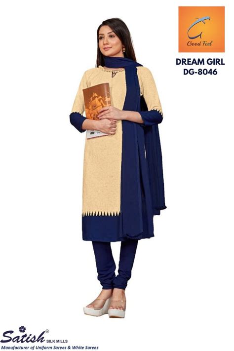 Blue Border Plain Crepe Uniform Dress Material – Satish Silk Mills